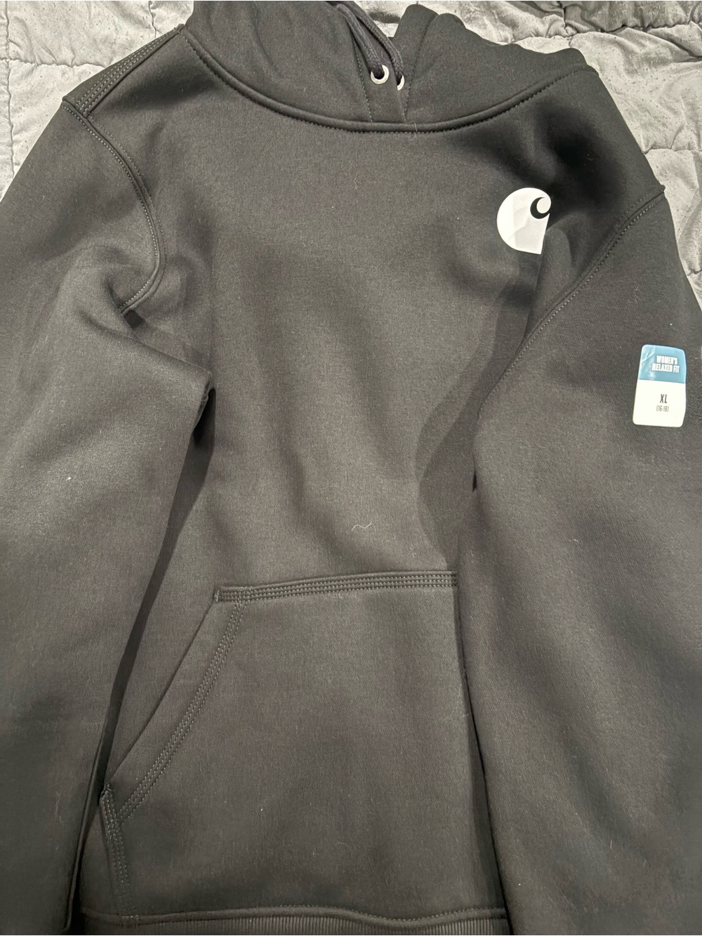 Carhartt Women’s ' Black Logo Hooded Sweatshirt XL BRAND NEW